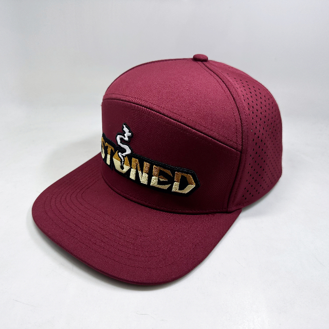 Cutom Flat Birm Snapback Hats with Hot Laser Holes