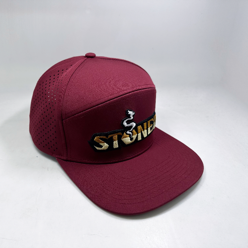Cutom Flat Birm Snapback Hats with Hot Laser Holes