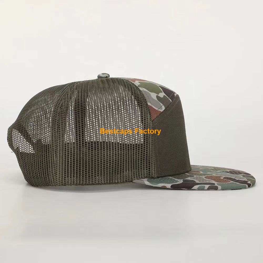 7 Panels Falt Brim Hats Trucker Hats 